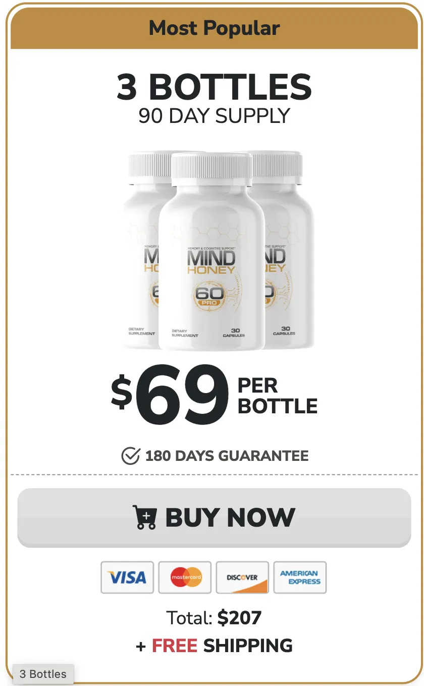 Buy Mind Honey Pro 3 bottles — 90 day supply cognitive support supplement